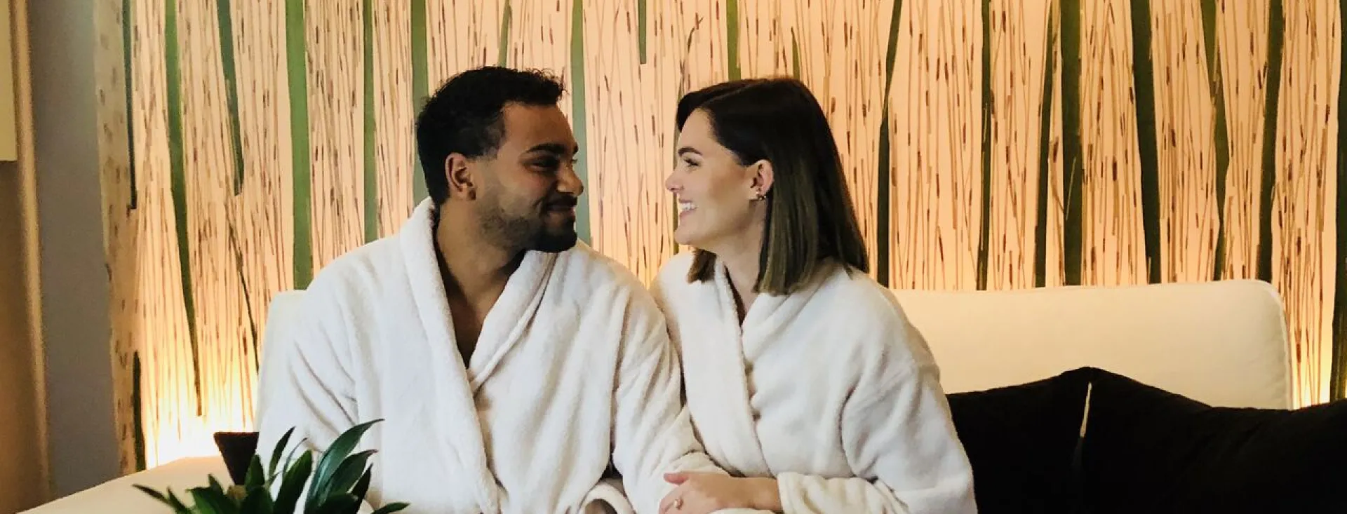 Attractive couple at the Spa at Earthbox on San Juan Island, Washington