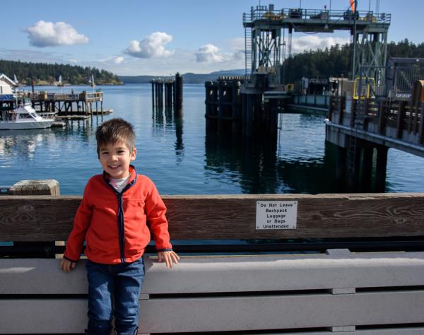 Boy on the docks Friday Harbor, Washington