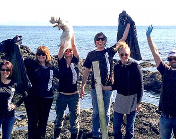 Earthbox staff annual Beach Clean-up for Earth Day Earthbox Crew annual Beach Clean Up on San Juan Island