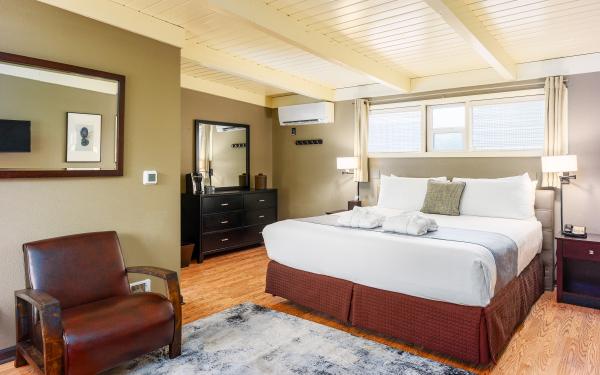 Earthbox Inn - San Juan Island Washington - Sky Cabana view of king bed