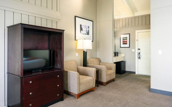 Earthbox Inn - San Juan Island Washington - Sun Place upstairs view of both chairs and armoire
