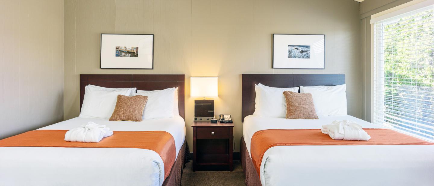Earthbox Inn - San Juan Island Washington - Sun Place upstairs view of both beds straight on