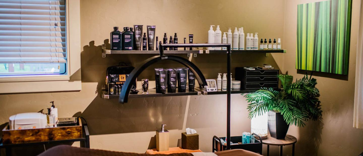 The Spa at Earthbox in Friday Harbor, Washington - Spa Products in Esthetician room
